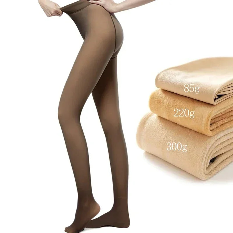 Women'S Thermal Leggings Panty Fleece Women Pantyhose Stockings Tights Women Winter Fake Translucent Warm Sexy Pantyhose Winter